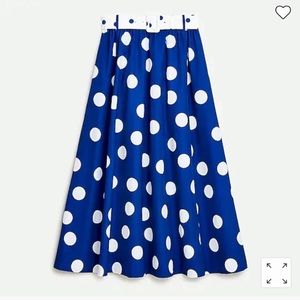 J.Crew Belted Maxi Skirt in Polka Dot size 12 EUC
